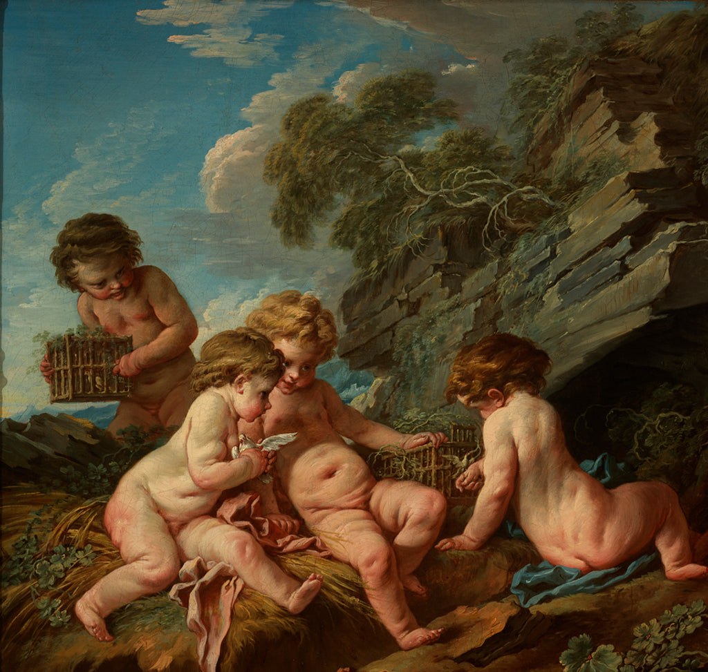 The Birdcatcher Love - François Boucher