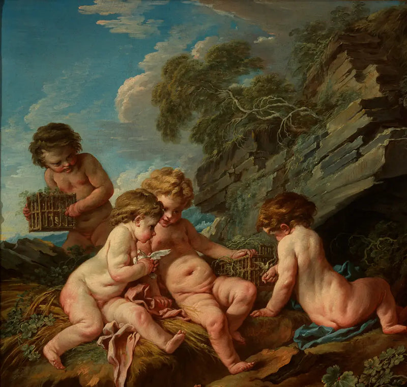 The Birdcatcher Love - François Boucher