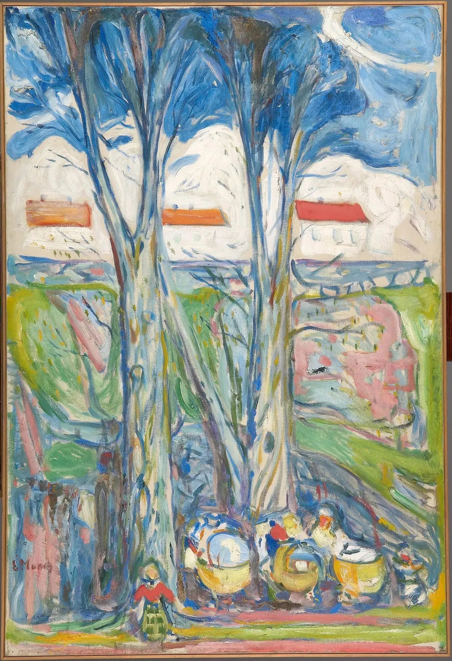 Landeaux under large trees - Edvard Munch