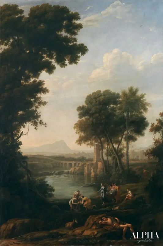 Landscape with the finding of Moses - Claude Lorrain - Reproductions de tableaux et peintures haut de gamme