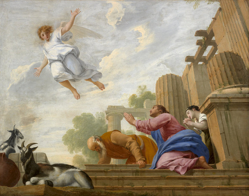 Raphael the Angel Reveals His True Nature to Tobit and His Family and Ascends to Heaven - Eustache Le Sueur