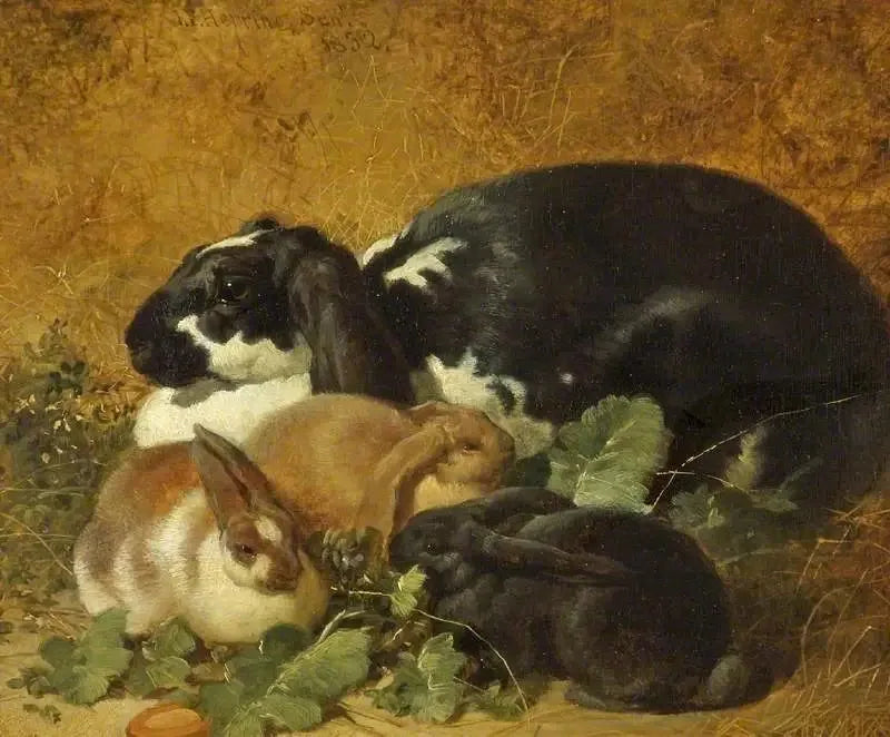 Rabbits - John Frederick Herring, Sr.