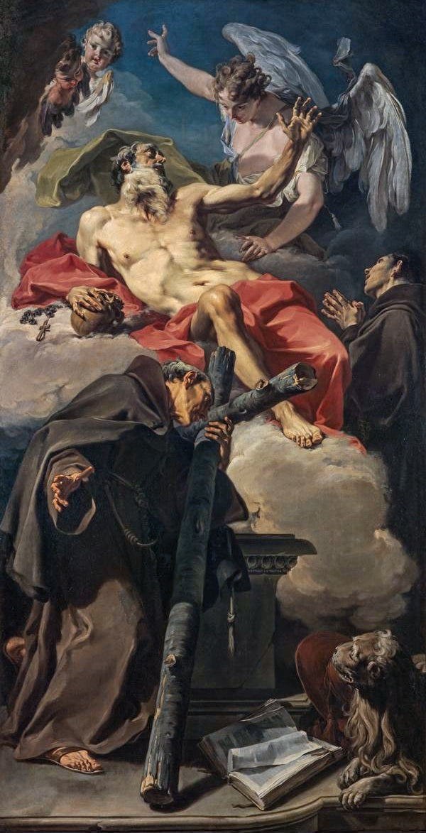 The Apotheosis of Saint Jerome with Saint Peter of Alcántara and an Unidentified Franciscan - Giovanni Battista Pittoni