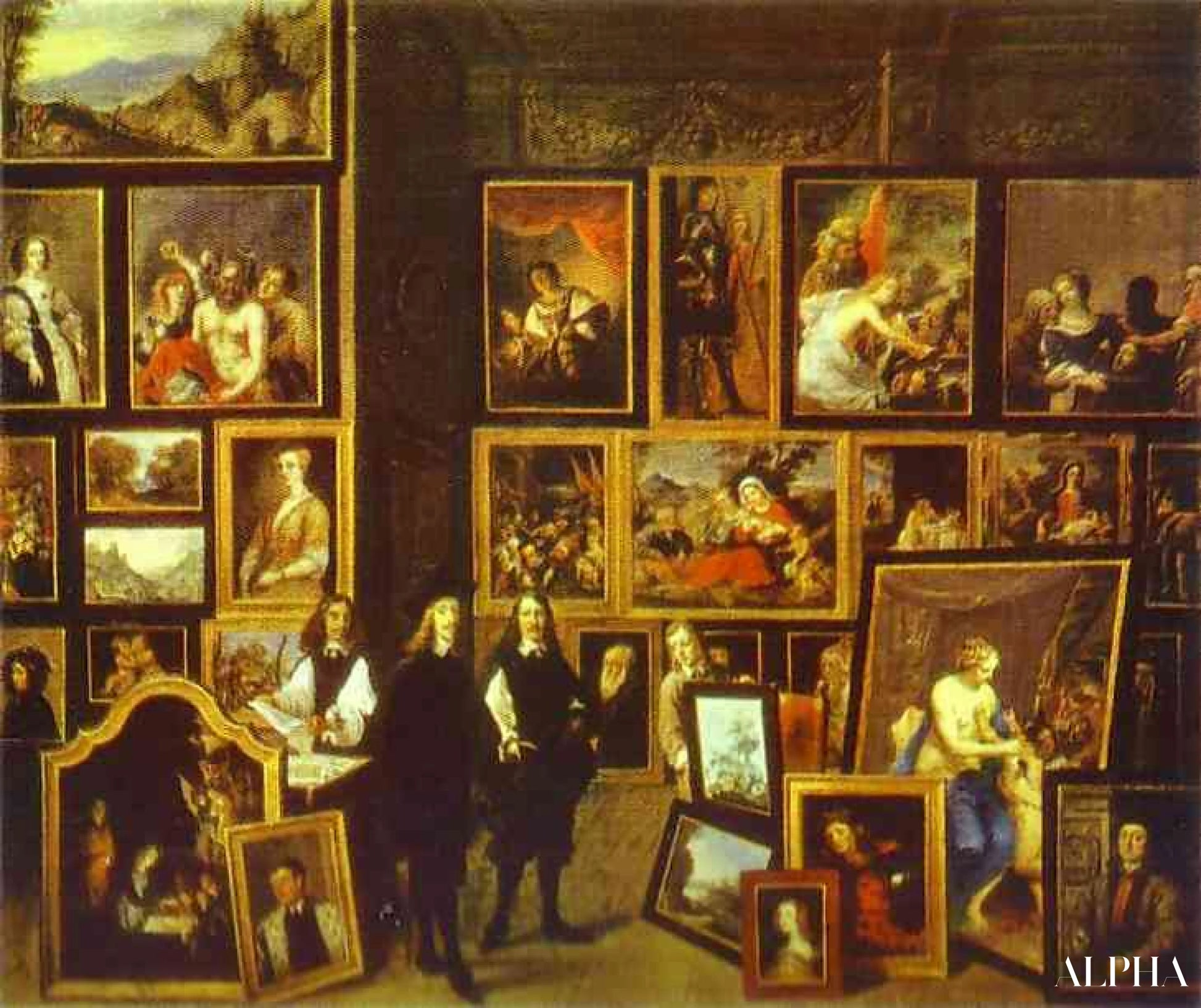 "Archduke Leopold Wilhelm in his Picture Gallery, with the Artist and Other Figures - David The Younger Teniers - High-Quality Reproductions of Paintings and Pictures"