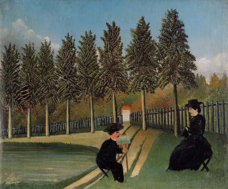 The Artist painting his wife - Henri Rousseau