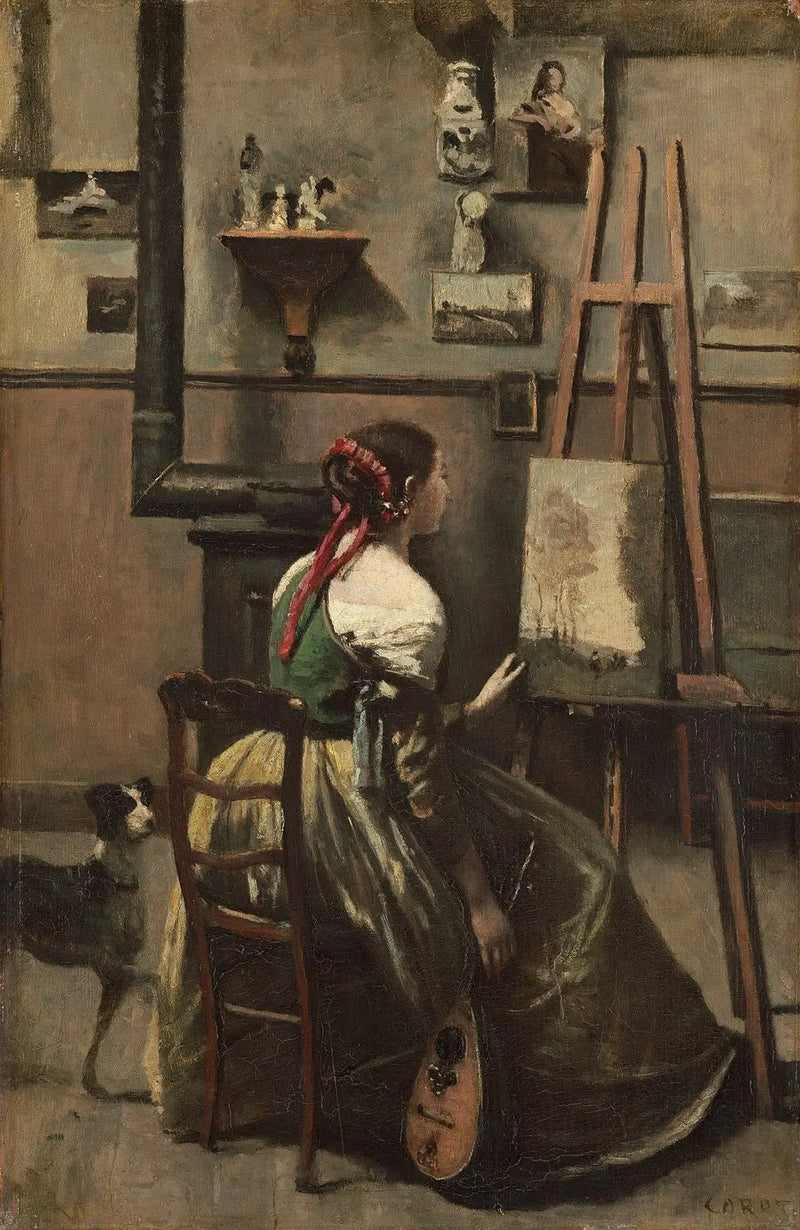 The Artist's Studio - Jean-Baptiste Camille Corot