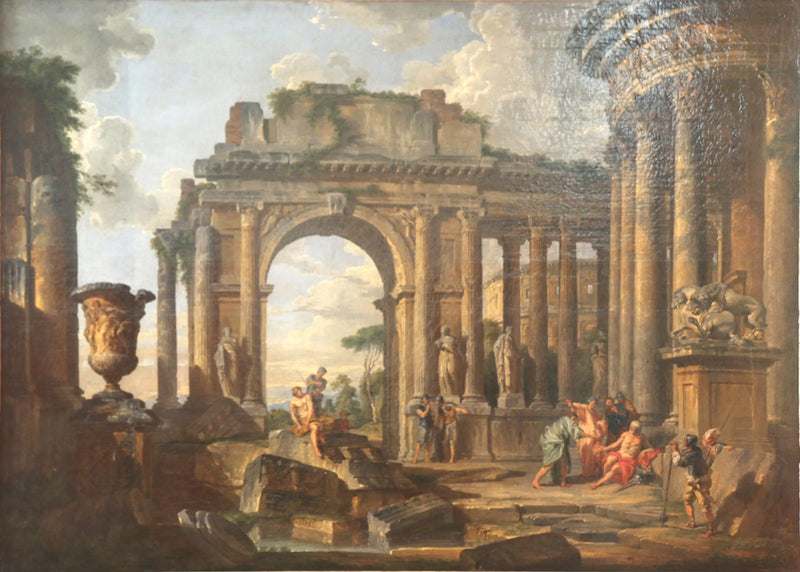 The Almsgiving to Belisarius in Ruins - Giovanni Paolo Panini