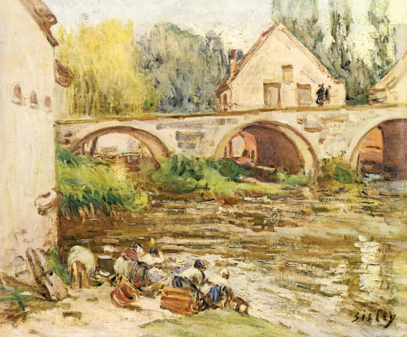 Washerwomen at Moret - Alfred Sisley