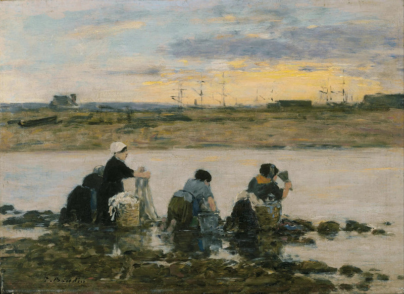 Washerwomen by the River - Eugène Boudin