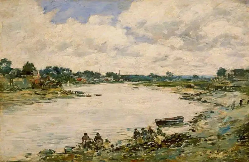 Washerwomen on the Banks of the Touques - Eugène Boudin