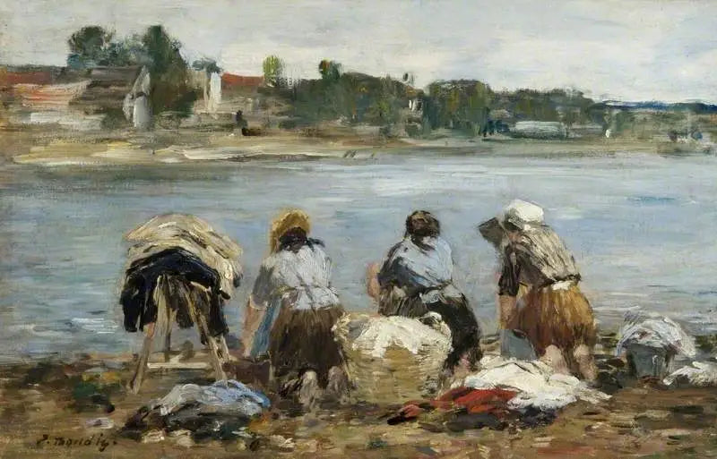 Washerwomen on the Banks of the Touques - Eugène Boudin