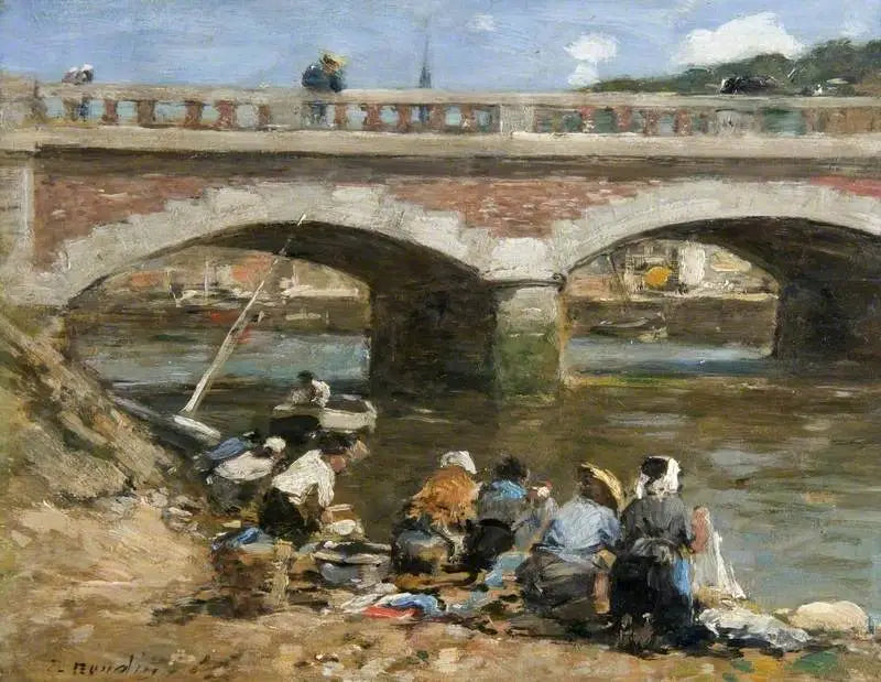 Laundresses on the banks of the Touques - Eugène Boudin