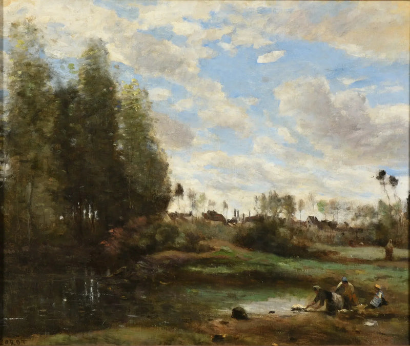 Washers by the Water's Edge - Jean-Baptiste Camille Corot