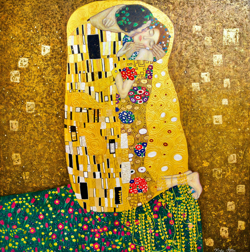 The Kiss Reimagined by Master Apollon | 200 x 200 cm