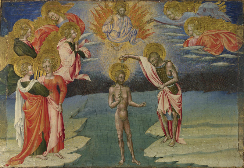 The Baptism of Christ: Prédelle Panel - Giovanni di Paolo