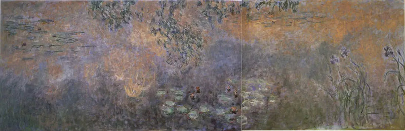 The Water Lily Pond with Irises - Claude Monet