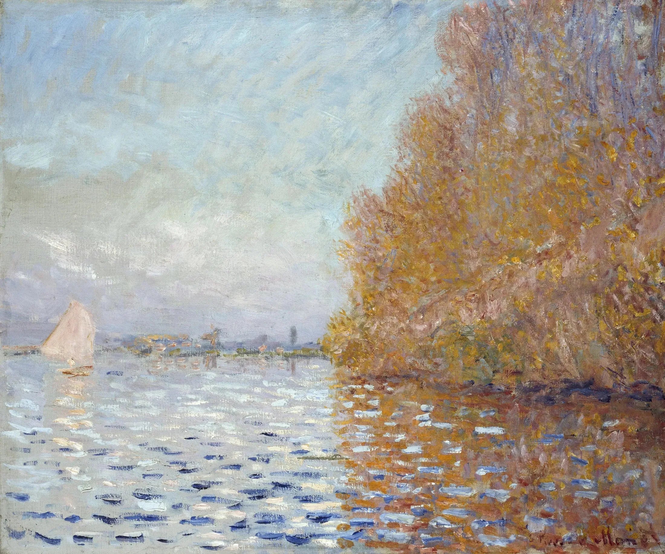 Le Bassin d'Argenteuil avec un Voilier - Claude Monet image 1 reproduction réalisée par Alpha Reproduction