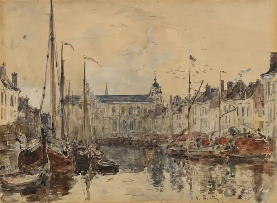 The Commerce Basin in Brussels - Eugène Boudin