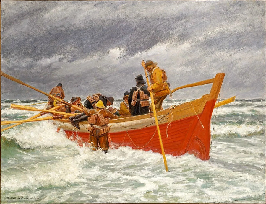 The red lifeboat is leaving. - Michael Peter Ancher