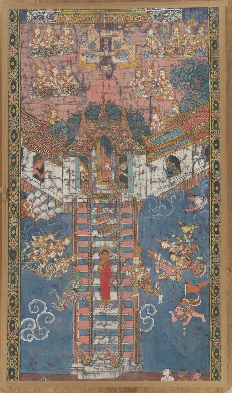 Le Bouddha descendant du ciel Trayastrimsa à Sankissa - Artiste thaïlandais anonyme