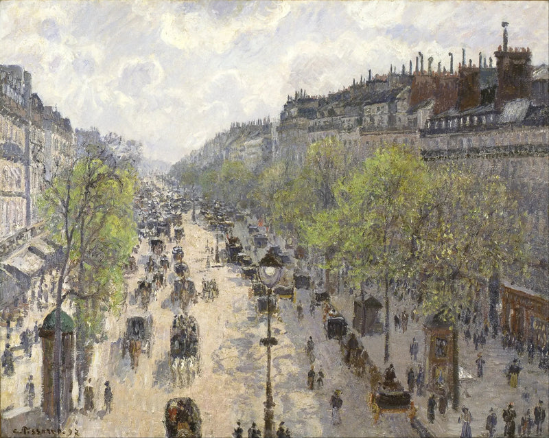 The Boulevard of Montmartre, Spring Morning - Camille Pissarro