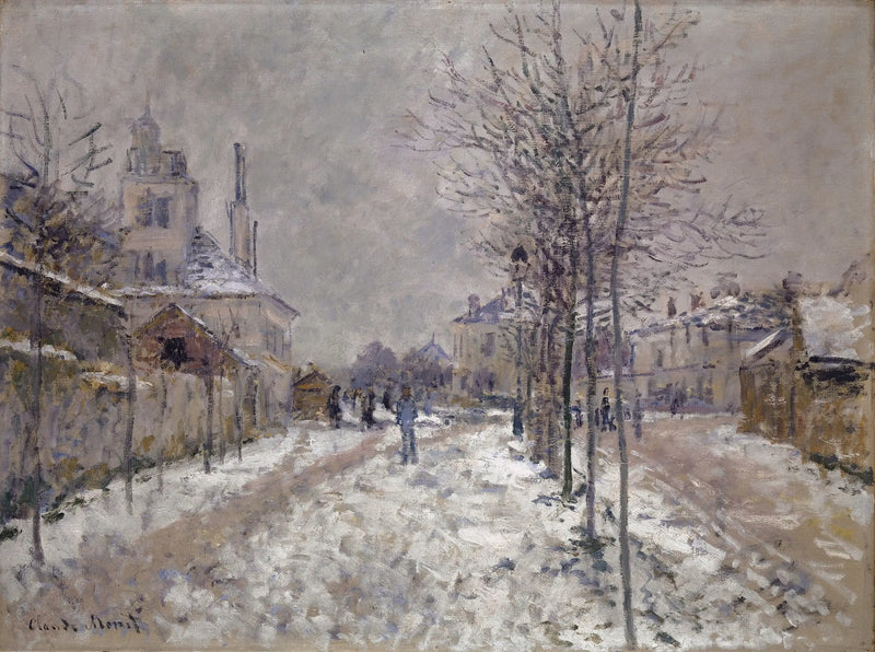 The Boulevard de Pontoise in Argenteuil, snow - Claude Monet