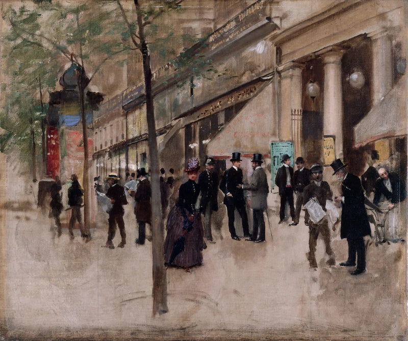 Montmartre Boulevard, in front of the Variétés Theatre, in the afternoon - Jean Béroud