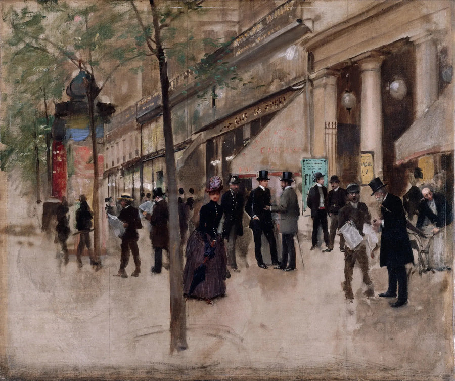 Montmartre Boulevard, in front of the Variétés Theatre, in the afternoon - Jean Béroud