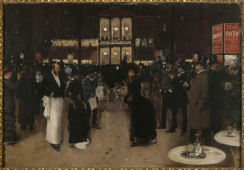 Montmartre Boulevard, at night, in front of the Variétés Theatre - Jean Béroud