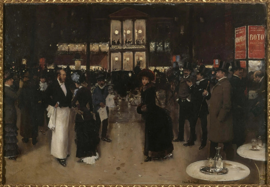 Montmartre Boulevard, at night, in front of the Variétés Theatre - Jean Béroud