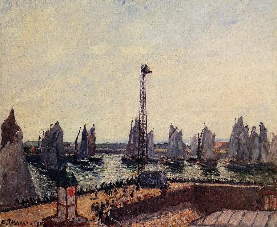 The Breakwater East, return from the regatta, Le Havre - Camille Pissarro