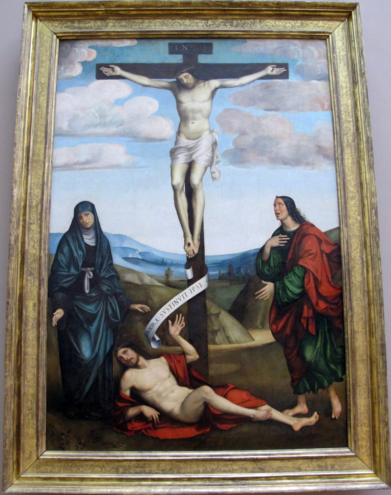 The Calvary with Saint Job at the foot of the Cross - Francesco Francia