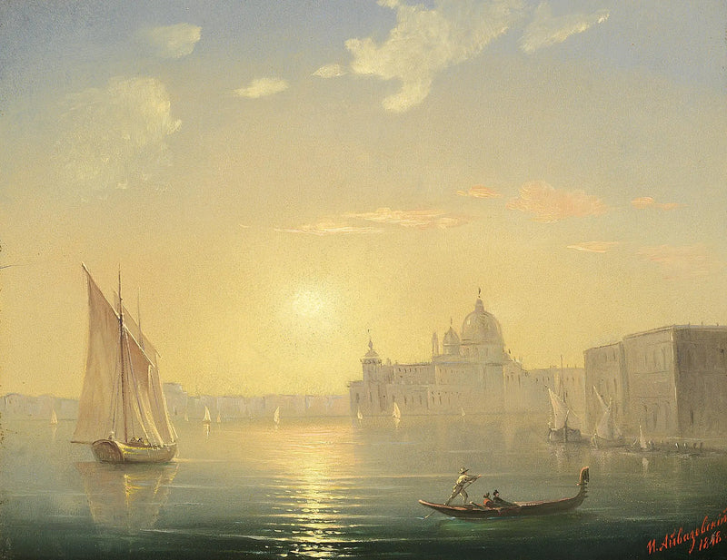 The Grand Canal with a view of Santa Maria della Salute at sunset. - Ivan Aïvazovski