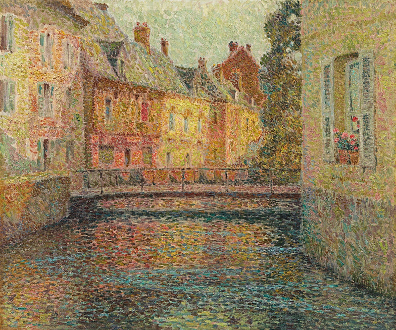 The canal, sun, Gisors - Henri Le Sidaner