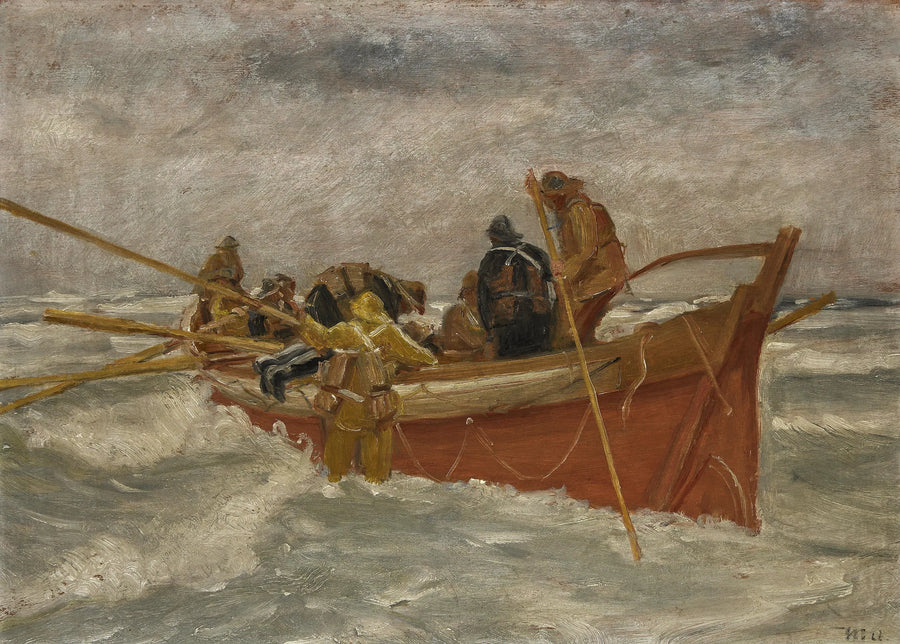 The lifeboat sets sail. Study. - Michael Peter Ancher