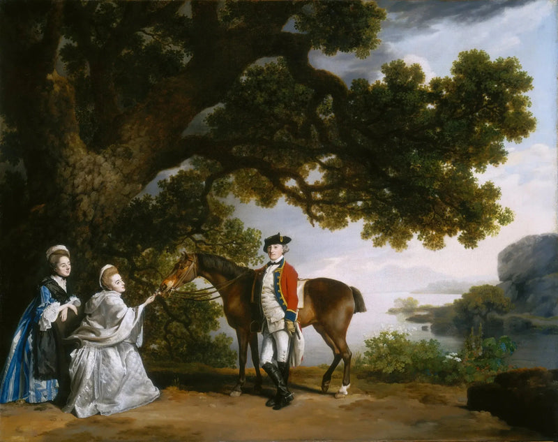 Captain Samuel Sharpe Pocklington with his wife, Pleasance, and perhaps his sister, Frances - George Stubbs