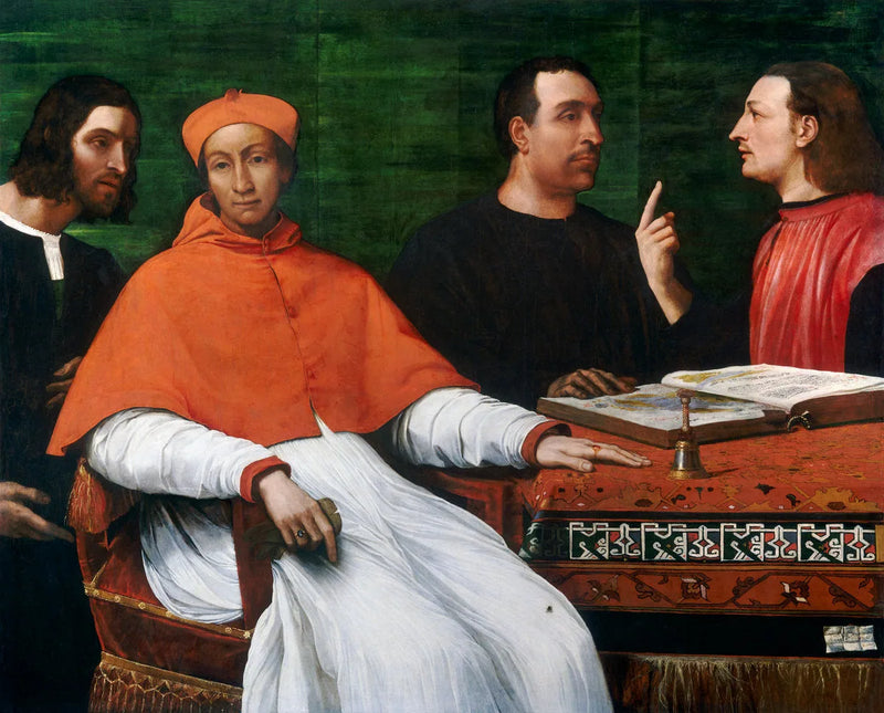 The Cardinal Bandinello Sauli, his secretary and two geographers - Sebastiano del Piombo
