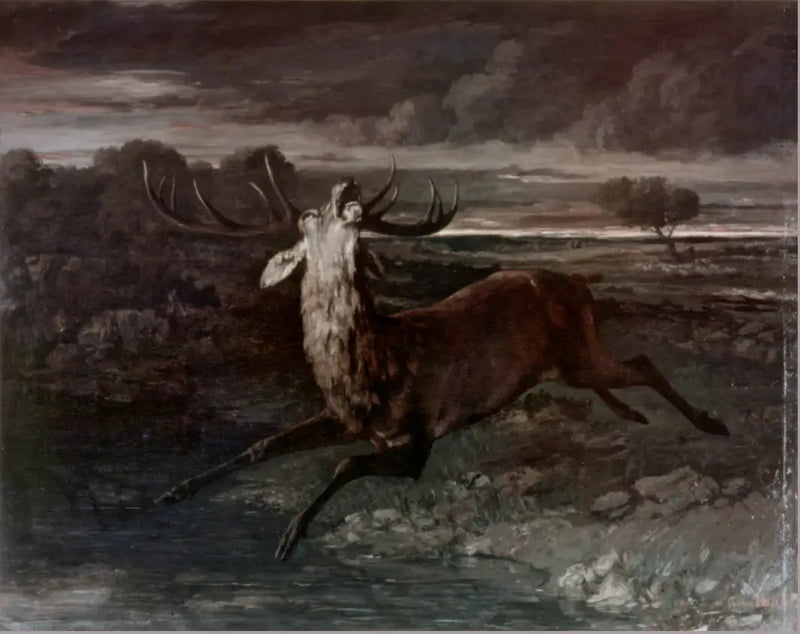 The Deer at the Water - Gustave Courbet