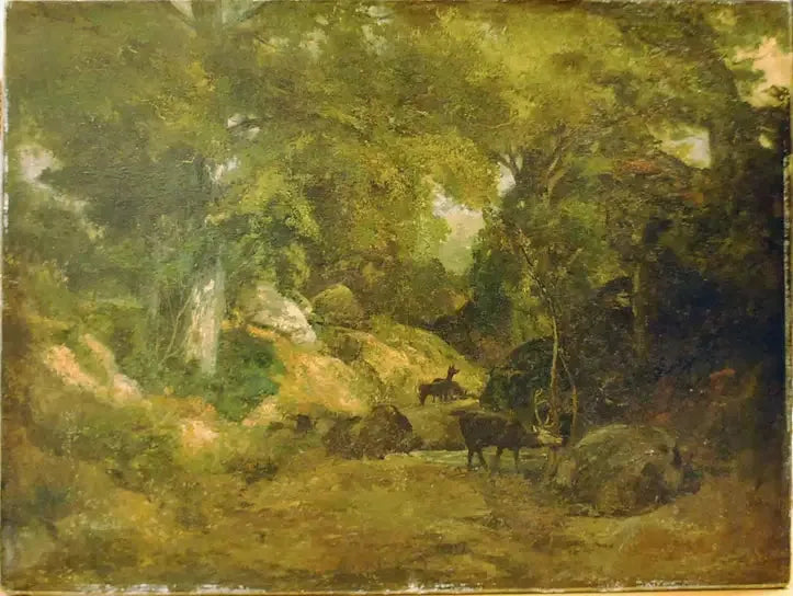 The Deer in the Forest - Gustave Courbet