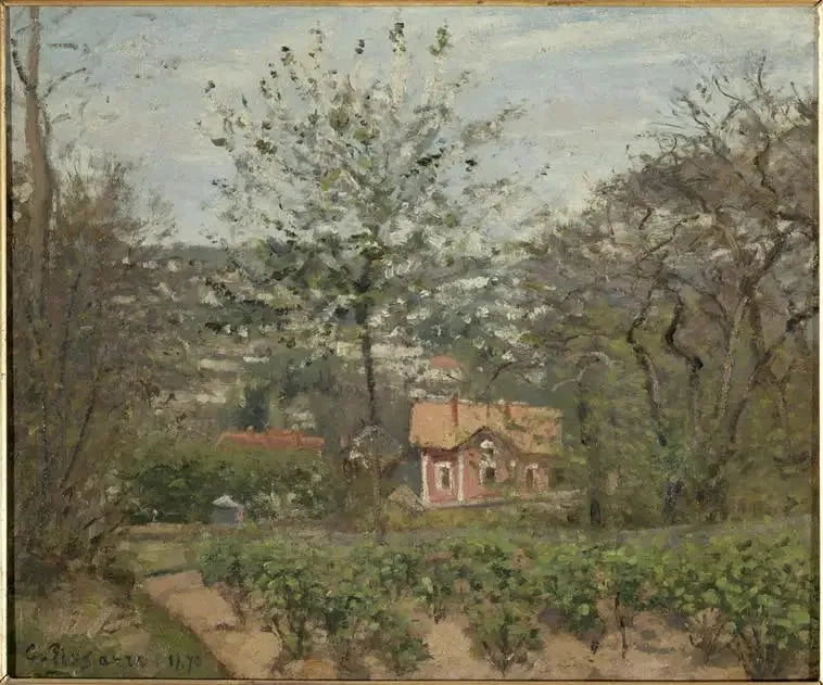 The Chalet, the Pink House - Camille Pissarro