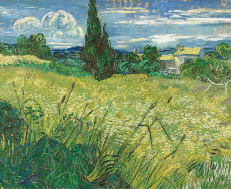 The Green Wheat Field with Cypress - Vincent van Gogh