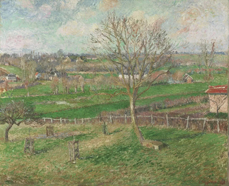 The Field and the Large Walnut in Winter, Eragny - Camille Pissarro