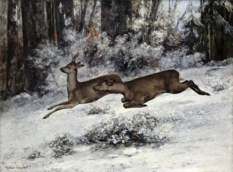 The Change, chasse scene in Franche-Comté - Gustave Courbet