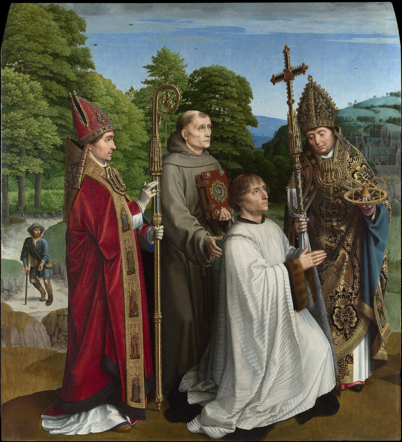 The Canon Bernardijn Salviati and Three Saints - Gérard David