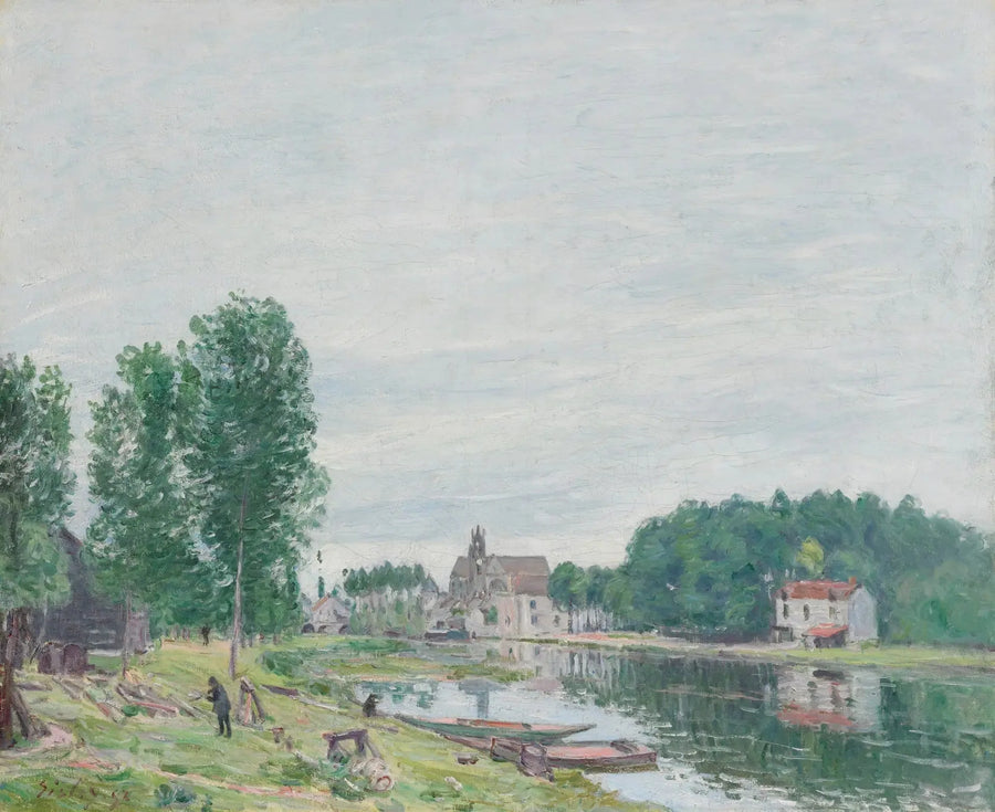The Matrat Shipyard, Moret-Sur-Loing, Rainy Weather - Alfred Sisley