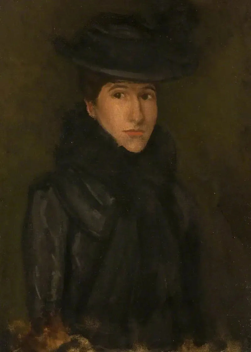 The Black Hat - Mademoiselle Rosalind Birnie Philip; 1900-1902 - James Abbott McNeill Whistler