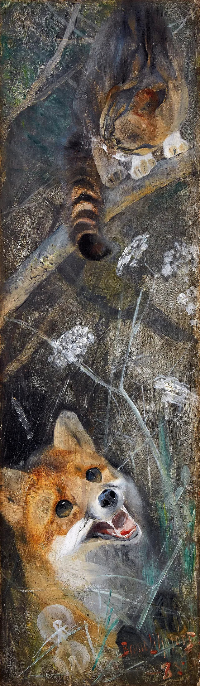 The Cat and the Fox - Bruno Liljefors