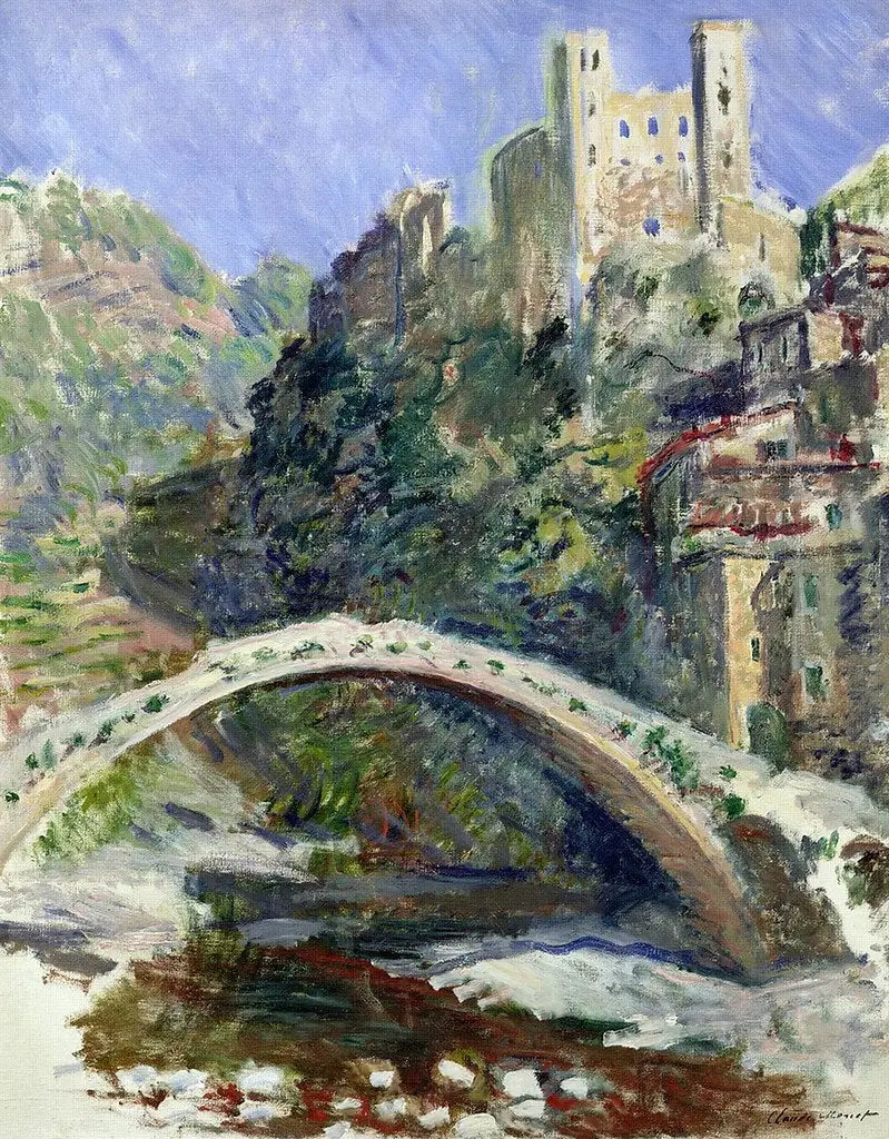 Le château de Dolceacqua - Claude Monet image 1 copie peinte à la main à l’huile