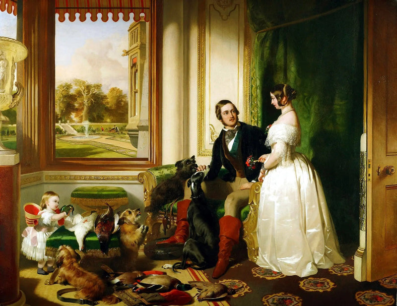 Windsor Castle in the Modern Era; Queen Victoria, Prince Albert, and Victoria, Princess Royal - Edwin Henry Landseer