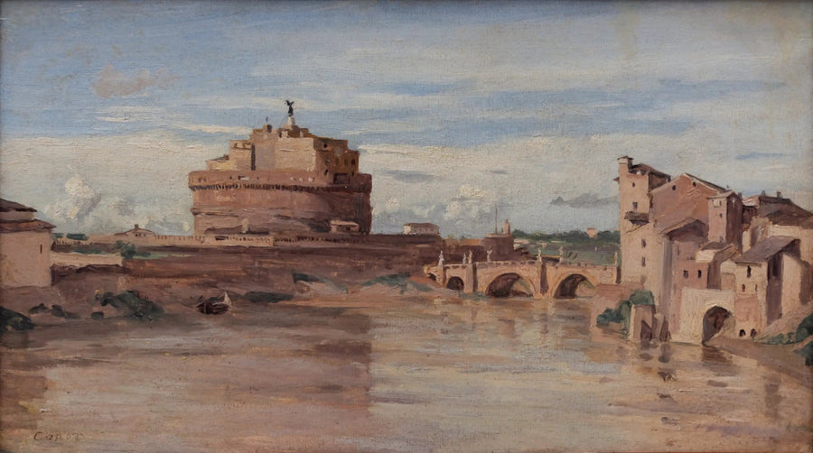 The Château Saint-Ange and the Tiber, Rome - Jean-Baptiste Camille Corot